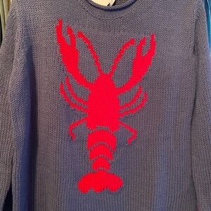 Women’s wish list brand new Navy Sweater with Red Lobster Graphic